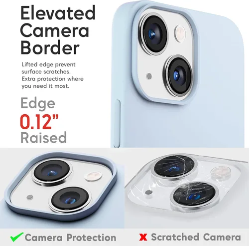 Vista 5 de IceSword Funda compatible con iPhone 13 Mini, color azul bebé, funda de silicona ultra delgada, a prueba de golpes, suave, de 5.4 pulgadas, azul