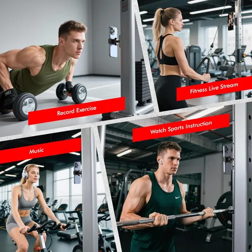 Vista 6 de Soporte magnético para teléfono para gimnasio, potente base magnética N52, soporte magnético ajustable multiángulo para teléfono, accesorios