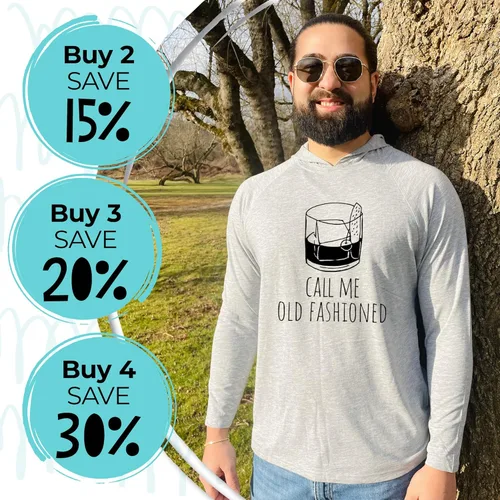 Vista 4 de Long Sleeve Unisex/Men's T-Shirt Hoodie, Unisex Graphic T-Shirt Hoodie, Shirts with Sayings