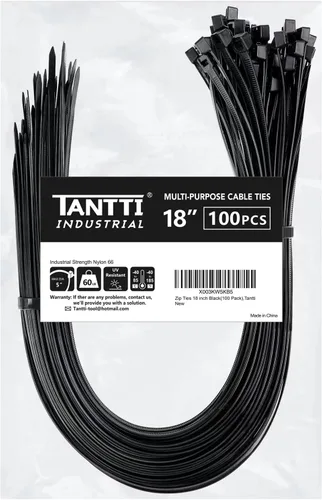 Vista 8 de Bridas de 4 pulgadas (paquete de 200), bridas pequeñas con resistencia a la tracción de 18 libras, color negro, por TANTTI Supply
