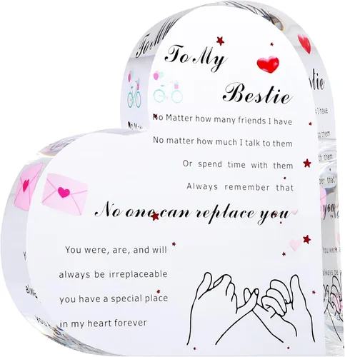 Vista 15 de Placa de corazón de acrílico, citas inspiradoras, regalo romántico para novia, novio, amante, regalo para boda, cumpleaños, aniversario, decoración