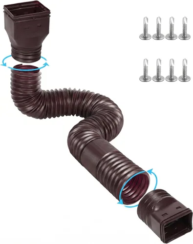 Vista 13 de Ogutter Extensiones de bajante de canalón de lluvia, extensor de bajante para drenaje de agua de lluvia flexible, tubo de extensión de drenaje