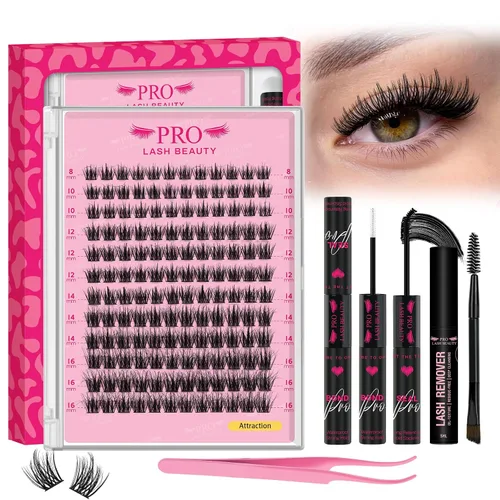 Vista 12 de PROLASHBEAUTY - Pegamento transparente de racimo de pestañas para 7 días de larga duración, pegamento impermeable para pestañas y sellado