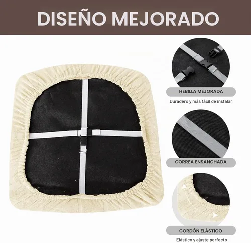 Vista 4 de Genina Fundas de Asiento de Silla Impermeables Fundas de Silla de Comedor Paquete de 2 Fundas de Asiento Elásticas para Protector de Silla