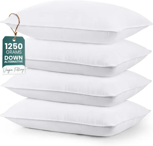 Vista 11 de Utopia Bedding Almohadas para cama para dormir, de hotel, refrescantes, para dormir de lado, espalda o boca abajo, tamaño estándar, gris, juego de 2