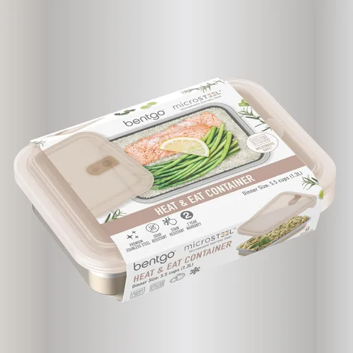 Vista 8 de Bentgo MicroSteel Heat & Eat - Contenedor de acero inoxidable a prueba de fugas Microwave-Safe, Airtight, Easy to Clean, Lightweight Food Storage