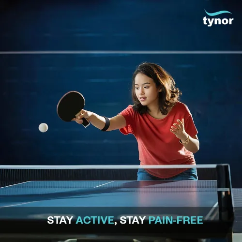 Vista 5 de TYNOR Soporte para codo de tenis para hombres y mujeres, correa ajustable para el codo, alivio del dolor con almohadilla de compresión, banda