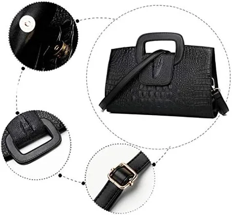 Vista 7 de Goclothod Bolso de mano con asa superior para mujer estilo vintage con solapa bandolera
