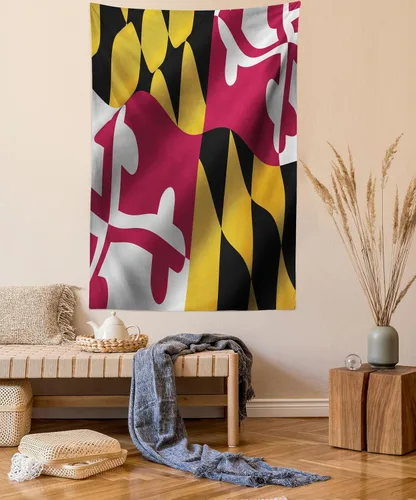 Vista 64 de Lunarable Tapiz mexicano, tema de cultura latinoamericana, sombrero de paja, manta de serape de Maracas, decoración de tela para colgar en la pared