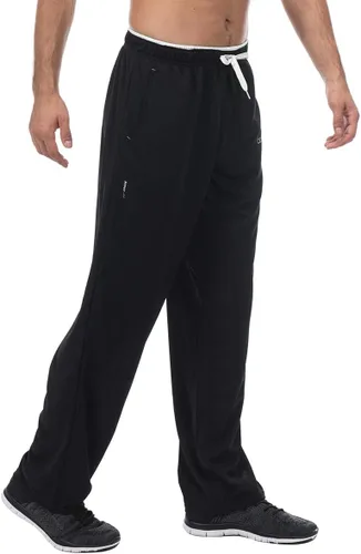 Vista 2 de Pantalones de deporte para hombre con bolsillos con parte inferior abierta, pantalones de entrenamiento para atletismo, trotar, entrenar, casual