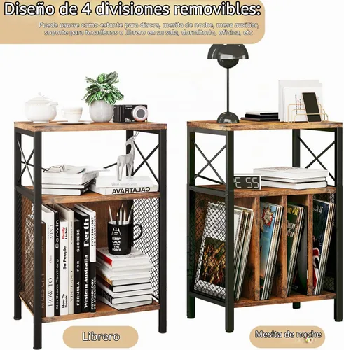 Vista 3 de Soporte para tocadiscos de 3 niveles, tocadiscos de almacenamiento de discos de vinilo para discos de vinilo, mesa de tocadiscos con capacidad