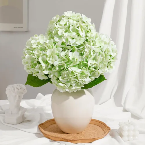 Vista 14 de Paquete de 4 hortensias artificiales marrones, tallos reales de 18