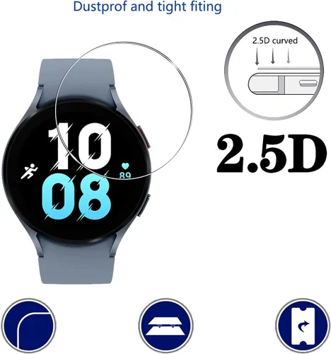 Vista 6 de Protector de pantalla de vidrio templado para Samsung Galaxy Watch 5 (1.732 pulgadas), antiarañazos, antihuellas, protector de pantalla HD
