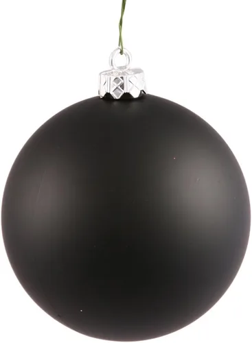 Vista 48 de Vickerman Adorno de bola de Navidad inastillable con acabado de lentejuelas con tapa perforada, 6 por bolsa, 4 pulgadas, color negro