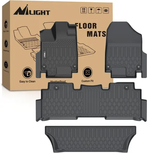 Vista 26 de Nilight Tapetes de piso TPE para Honda Odyssey 2011 2012 2013 2014 2015 2016 2017, para todo tipo de clima, forro de piso personalizado, resistente