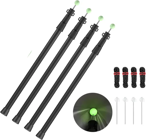Vista 10 de SANLIKE Bastones de lona telescópicos para tienda, postes de aluminio de 96 pulgadas, poste extensible para toldo, refugio, camping, senderismo