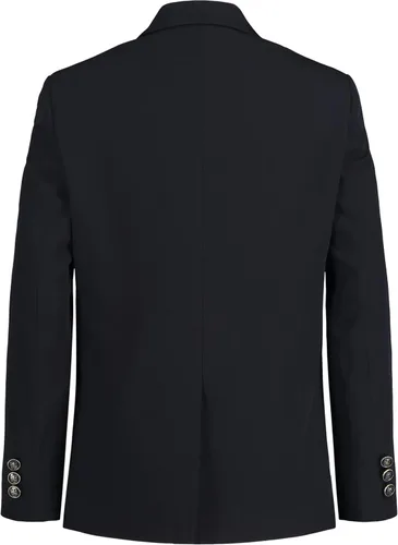 Vista 2 de Tommy Hilfiger Blazer Alexander Bi-Stretch para niños, de una sola botonadura con pañuelo de bolsillo, color sólido con forro con estampado