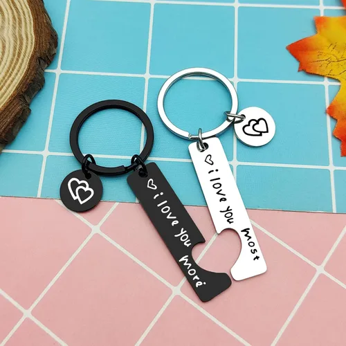 Vista 6 de Heigebi Couple Keychain Gifts for Boyfriend Girlfriend Husband Wife Valentine's Day Anniversary Birthday Wedding Presents
