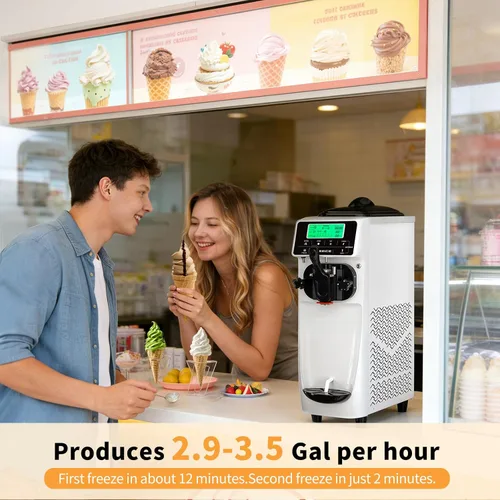 Vista 2 de Máquina de helados - Máquina de helado de un solo sabor de 3.5 gales/H, máquina de helado suave de 5 pulgadas con máquina de servicio suave