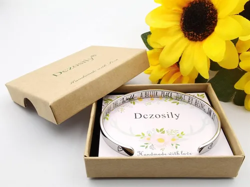 Vista 159 de Pulseras inspiradoras para mujer, joyería de acero inoxidable, con refranes, pulsera motivacional con mensaje oculto, pulseras grabadas para mejor