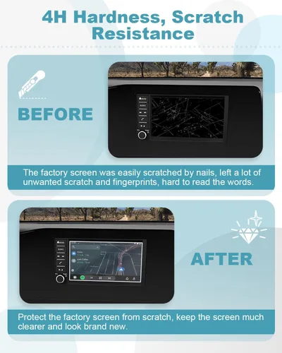 Vista 2 de CDEFG 2 protectores de pantalla compatibles con Nissan Kicks S 2025 de 7 pulgadas para Nissan Kicks S 2025, accesorios centrales, cubierta