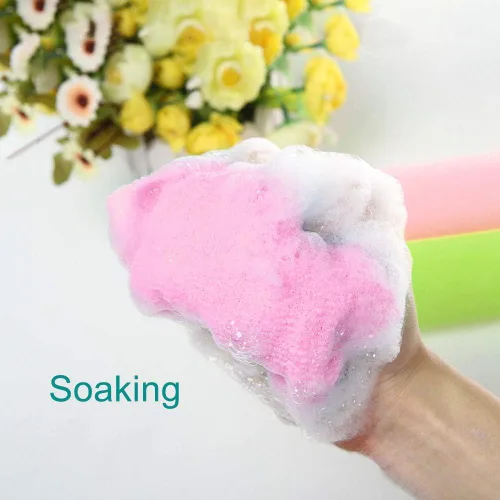 Vista 6 de Meetory 6 toallas de baño de nailon exfoliante, 35 pulgadas (35.4 in), toalla de baño de piel de belleza, masaje para mujeres y hombres