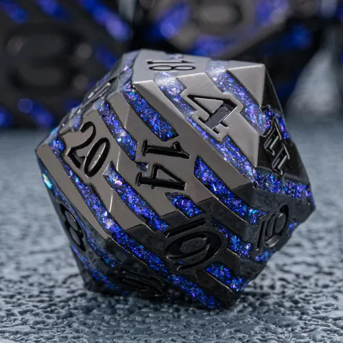 Vista 10 de Juego de dados de metal con incrustaciones de alta calidad, dados DND de aleación de zinc pesado para jugadores de rol serios