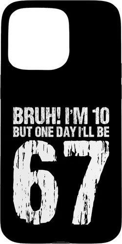 Vista 31 de Bruh I'm 10 But One-Day I'll Be 67 Retro 10th Birthday Kids Case for iPhone 17