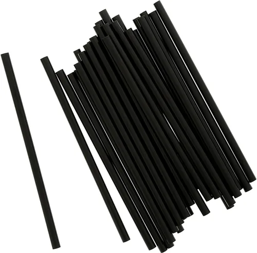 Vista 3 de AmerCare Pajitas gigantes negras sin envolver de 5.75 pulgadas, caja de 12.500