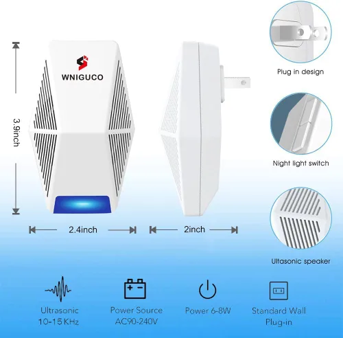 Vista 10 de Repelente de control de plagas, enchufe electrónico para control de plagas en interiores para insectos y roedores, ratones, insectos, hormigas