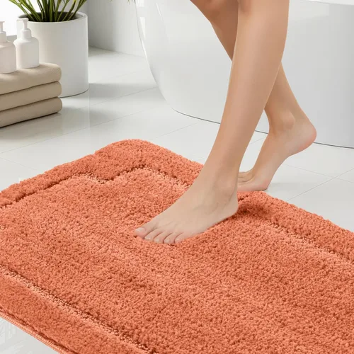 Vista 13 de Juego de 3 alfombras de baño suaves y absorbentes, peludas, suaves, antideslizantes, para ducha, bañera y bañera, lavables a máquina
