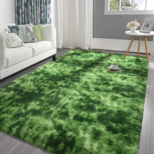 Vista 12 de Pettop Alfombra de Área Esponjosa Verde Profundo para Dormitorio Sala de Estar, 3x5 Pies Alfombras Shaggy de Felpa Super Suaves y Peludas para Niñas