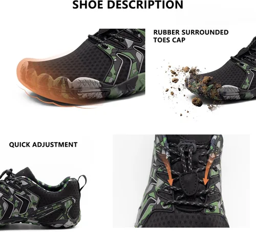 Vista 3 de Zapatos acuáticos para hombres y mujeres, para exteriores, playa, secado rápido, atléticos, acuáticos, zapatos deportivos para senderismo, escalada