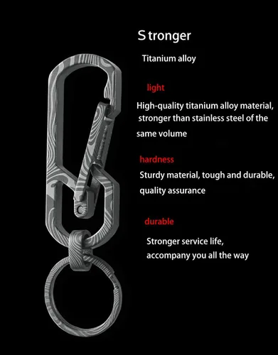Vista 2 de MASALONG MK06 Titanium Quick Release Llavero Duty Llavero Gancho Durable Integrado Spring Clip Llavero