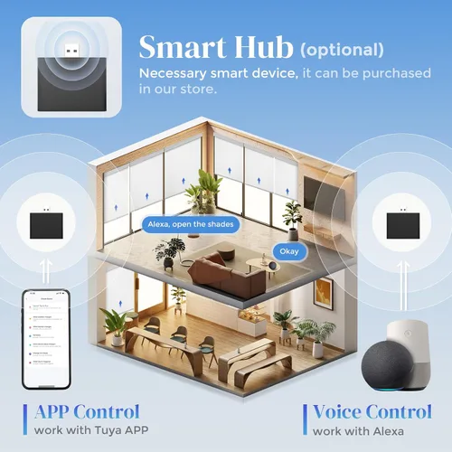 Vista 3 de Persianas automáticas motorizadas de 23 pulgadas de ancho, persianas enrollables inalámbricas con control remoto para dormitorio, sala de estar