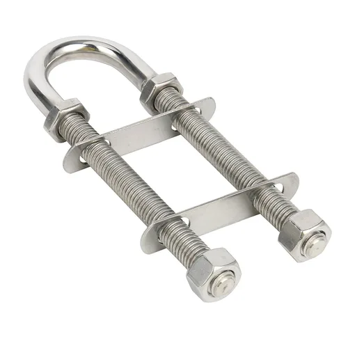 Vista 6 de Amarine Made Par de pernos en U de acero inoxidable para barcos marinos (plata, 3/8 pulgadas de diámetro - 3-1/2 pulgadas de longitud de rosca)