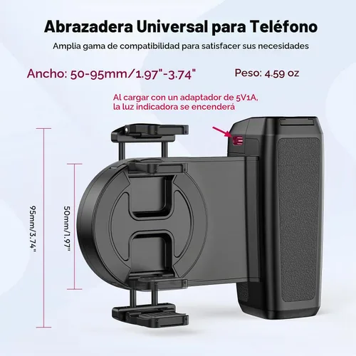 Vista 6 de ULANZI MA35 Selfie Phone Tripod Mount, 2-in-1 Magnetic &Phone Clip Grip