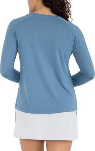 Vista 2 de Free Fly Camisa de manga larga de bambú para mujer, de secado rápido, transpirable, con protección solar UPF 40+