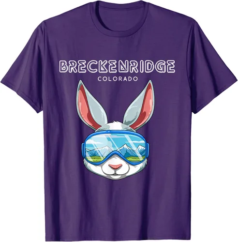 Vista 61 de Breckenridge Colorado USA - Camiseta de esquí y snowboard de conejo, Negro, S