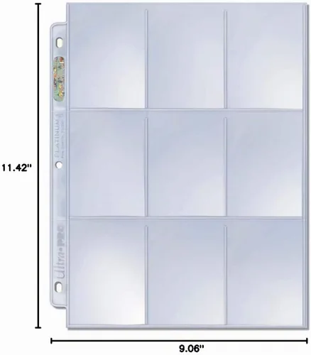 Vista 5 de Ultra Pro Platinum Series - Páginas de 9 bolsillos para tarjetas coleccionables (50 ct.) Protege tarjetas coleccionables coleccionables, tarjetas