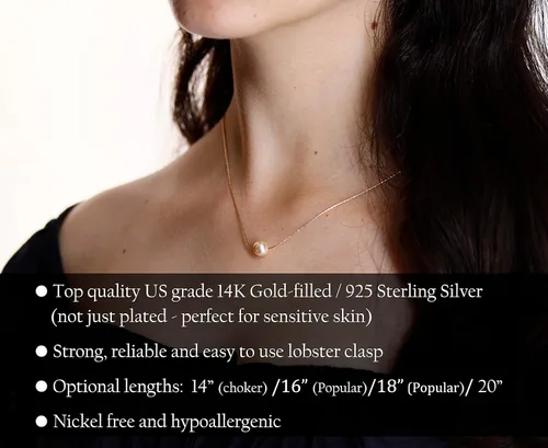 Vista 3 de Be Wished Regalos personalizados de ingeniero para mujeres con mensaje significativo y joyas, collar listo para regalar con poema (collar de perla)