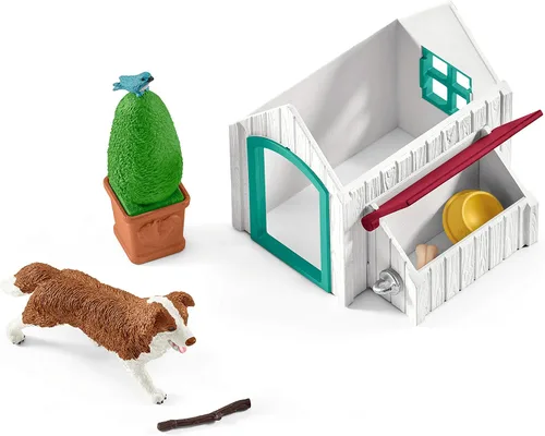 Vista 5 de Schleich Horse Club, juguetes de caballo para niñas y niños, juego de caballos invitados de Hannah con juguetes Ruby The Dog y Caballo, 20 piezas, a