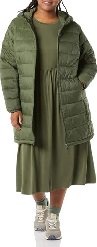 Vista 4 de Tienda Essentials - Abrigo acolchado, ligero y resistente al agua con capucha para mujer, disponible en talla extragrande