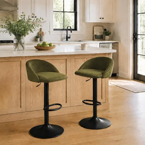 Vista 15 de YOUNIKE Bar Stools Set of 2 Kitchen Bar Chair Counter Height Barstool Black