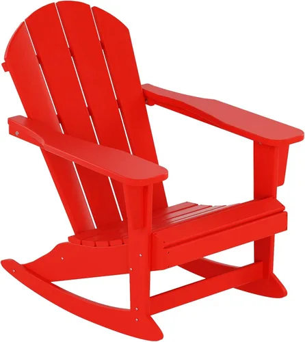 Vista 139 de WestinTrends Silla mecedora Malibu de poliéster para exterior/patio Adirondack, Negra