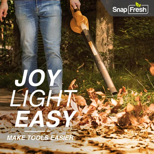 Vista 7 de SnapFresh Soplador de hojas inalámbrico Soplador eléctrico de hojas de 20 V con batería de 2.0 Ah y cargador Soplador de hojas ligero de 2