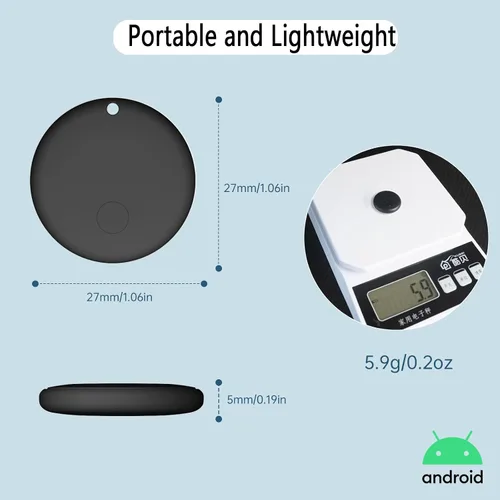 Vista 3 de Rastreador Bluetooth Android - Paquete de 2 localizadores de artículos que funcionan con Google Find My App (solo para Android), etiqueta