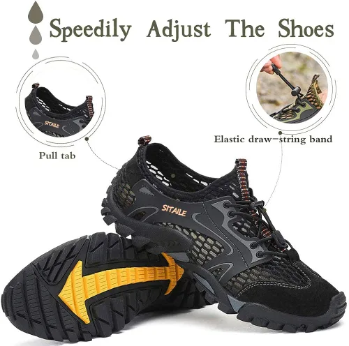 Vista 4 de SITAILE - Zapatos de agua para hombres y mujeres. Secado rápido. Para andar descalzo. Para gimnasia en el agua, natación, para el río. Zapatos