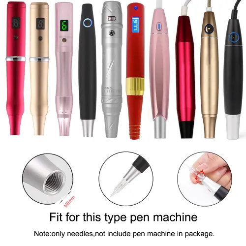 Vista 7 de Agujas de tatuaje de tornillo desechables redondas, 10 Uds. para maquillaje Rotary ceja tatuaje máquina pluma kit J94 (1R)