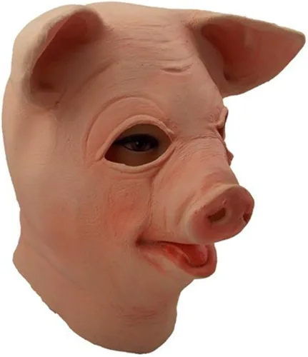 Vista 2 de Gmasking Máscara de cabeza de cerdo de látex con ojos grandes 2018 para disfraz de cosplay